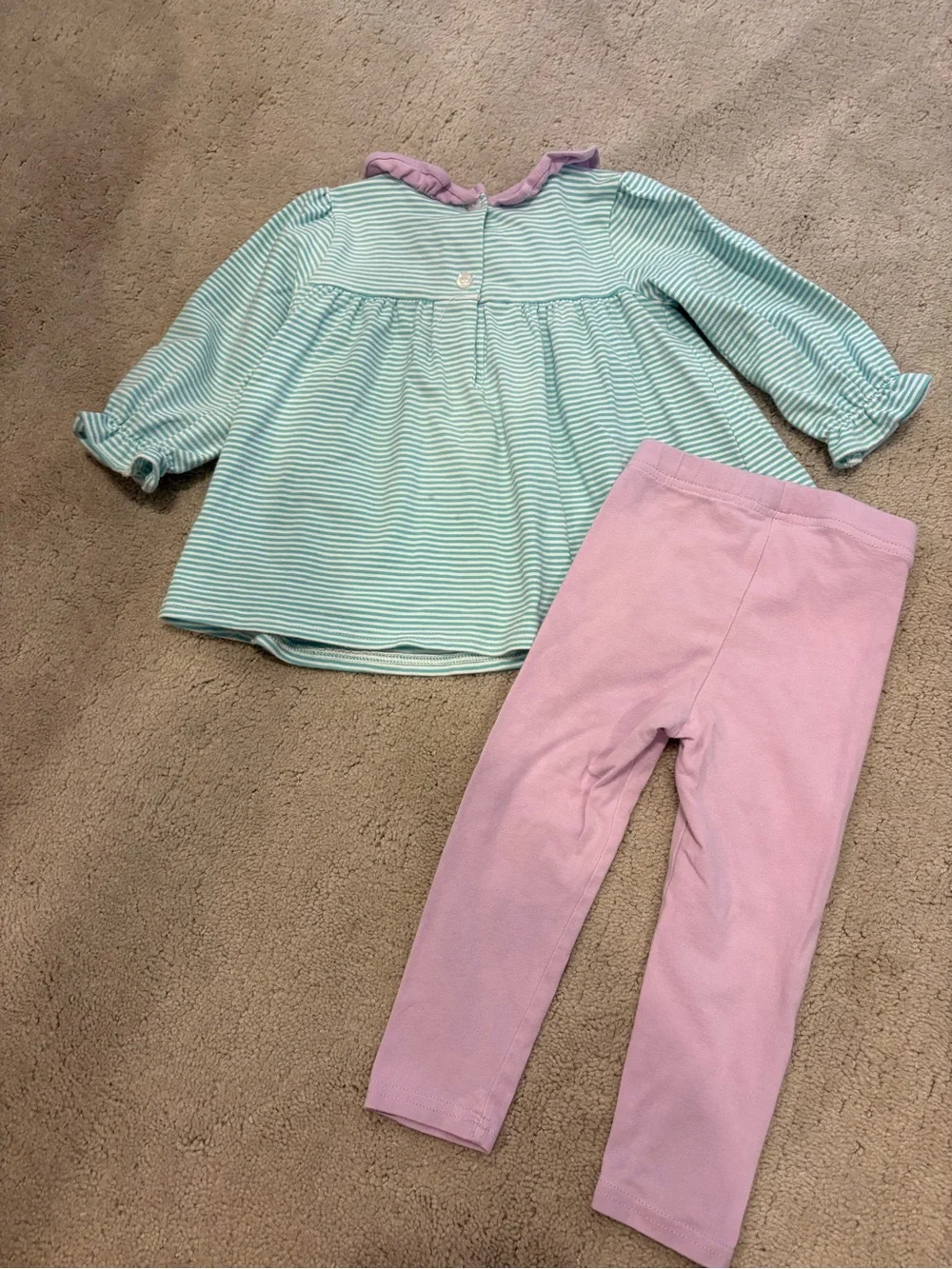 Stitchy Fish Baby Girl’s Long Sleeve Outfits 18 months ruffles collar pants